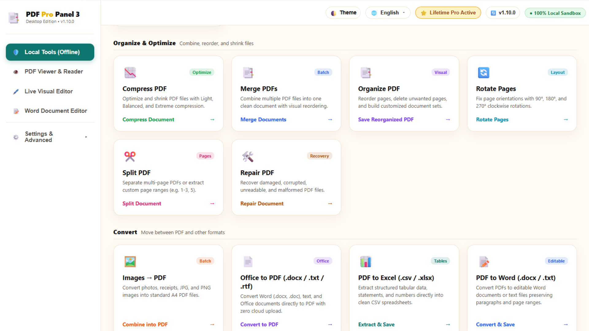 Visual Page Organizer Grid Screenshot