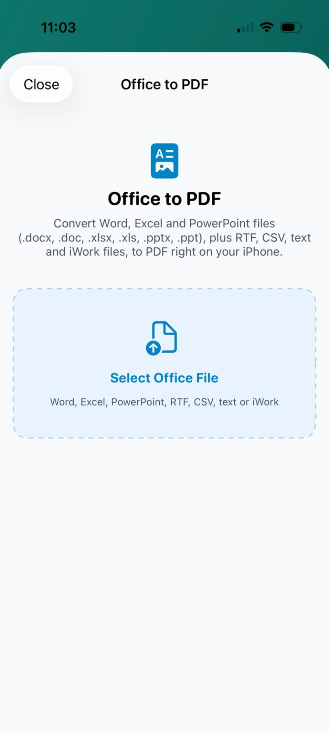 Mobile PDF Size Compressor Screenshot