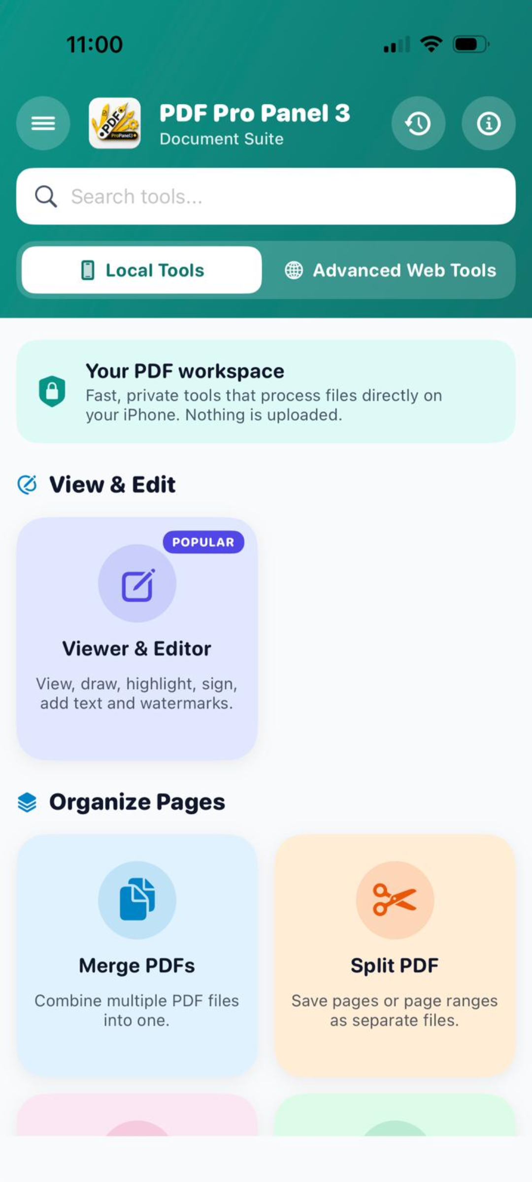 PDF Pro Panel 3 Mobile Dashboard Screenshot
